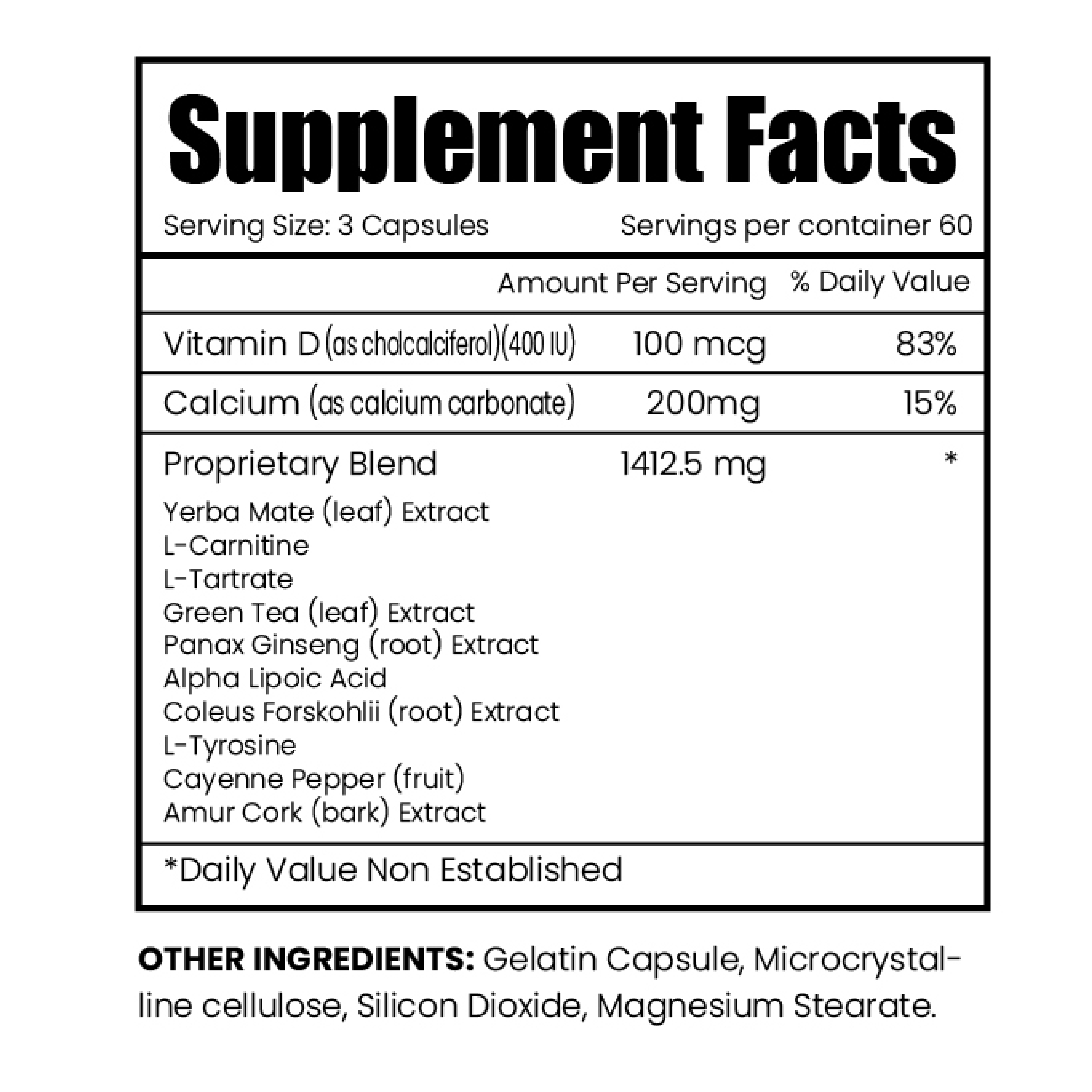 FIRST TEE Supplement Facts label