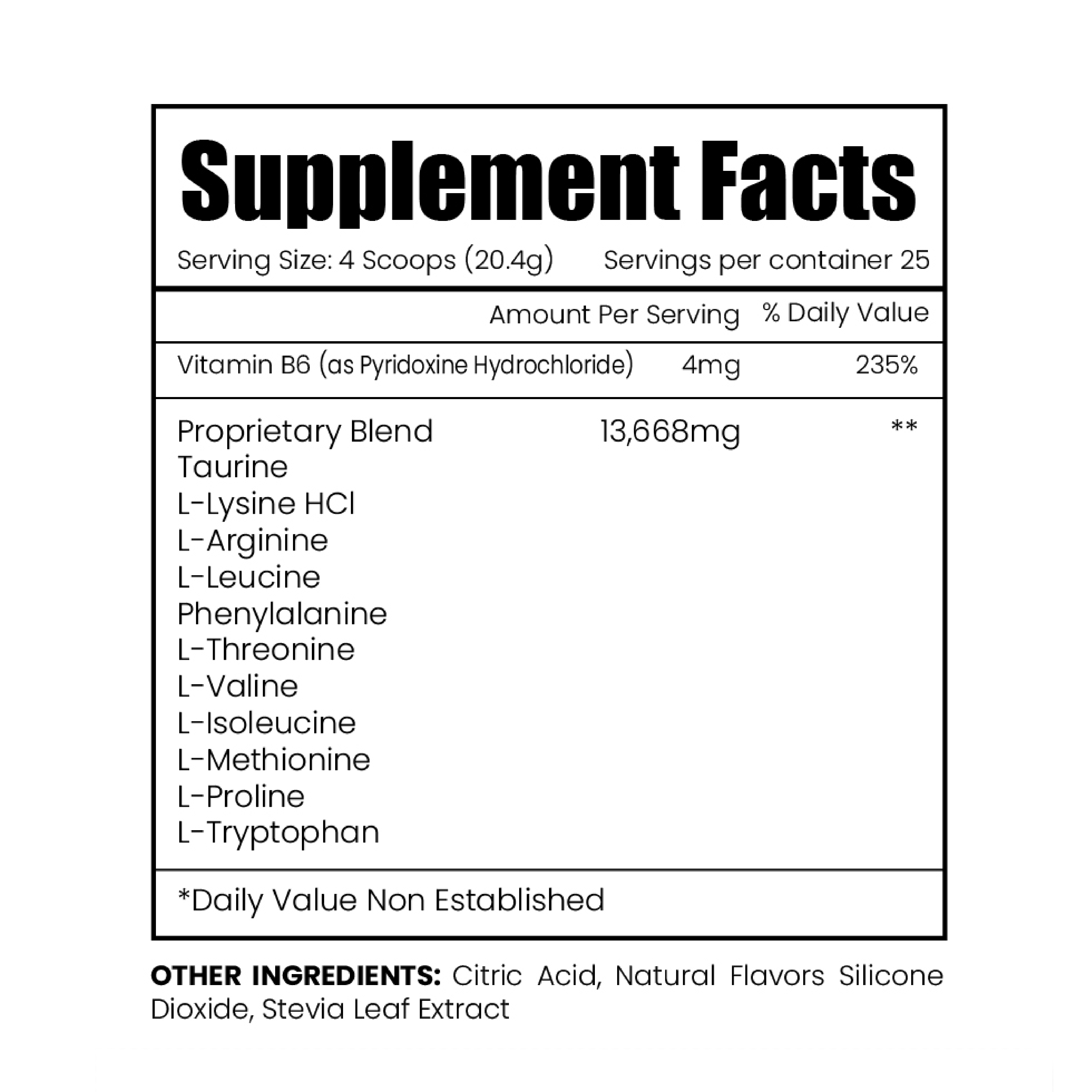 LEAN DRIVE Supplement Facts label