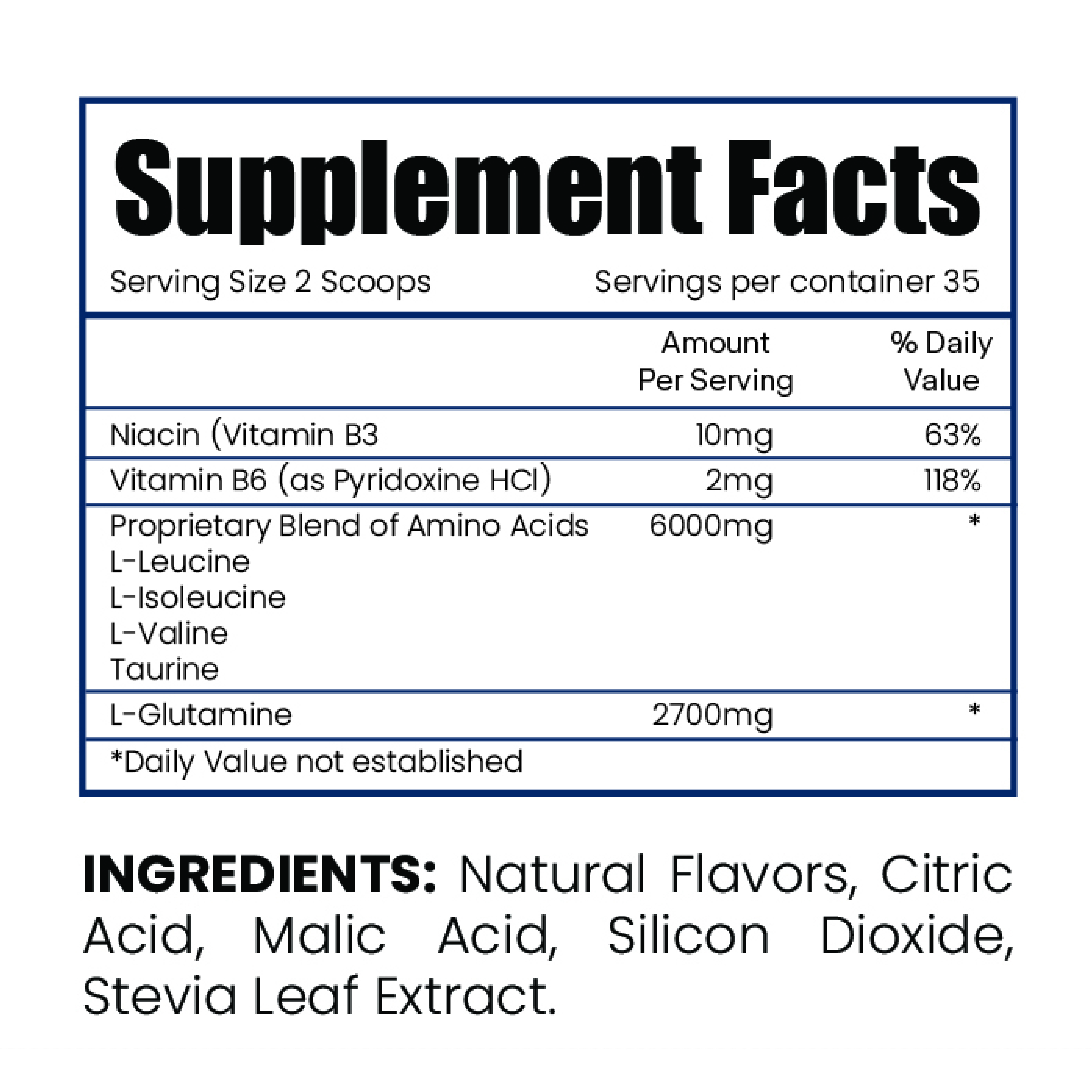 RECHARGE 18 Supplement Facts label