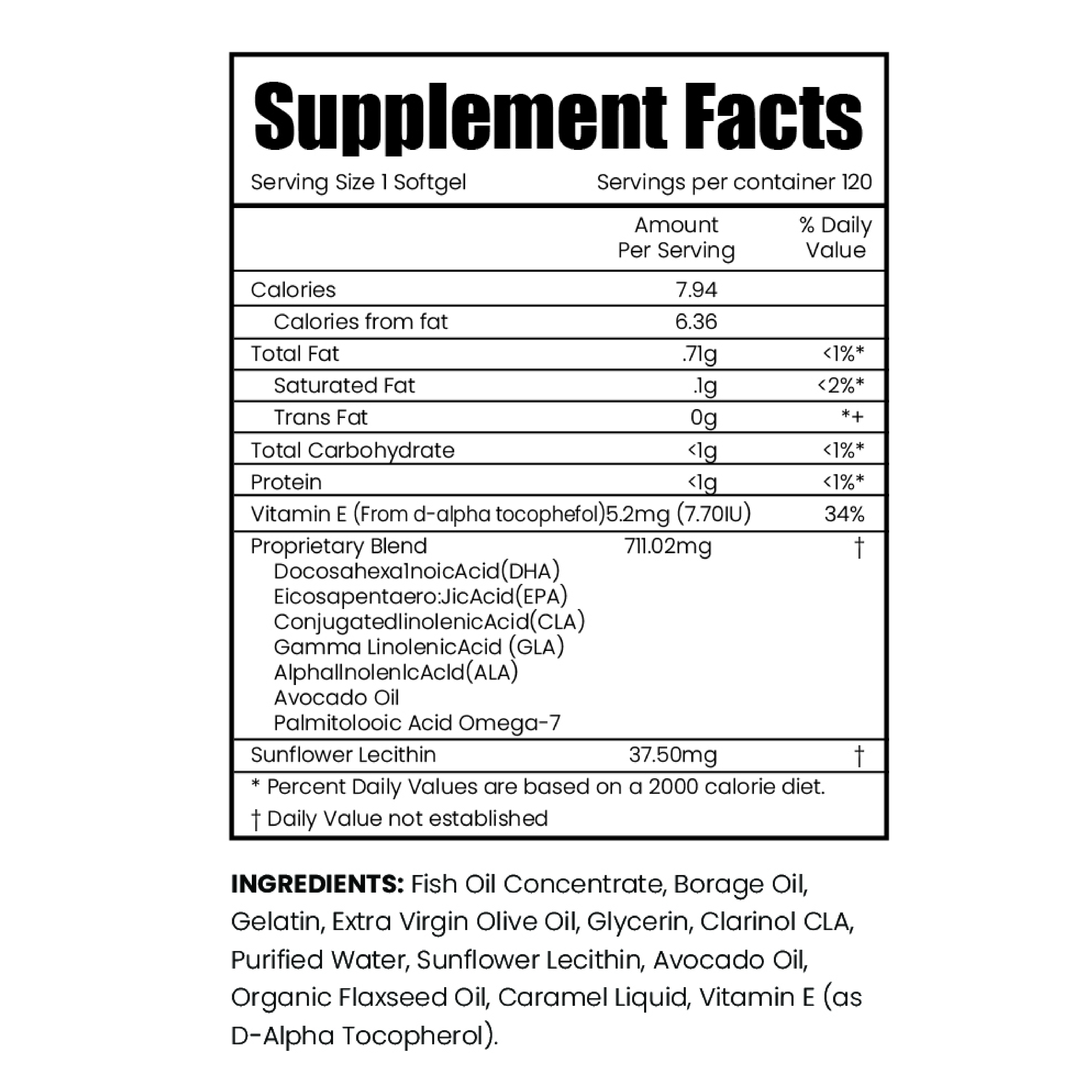 RESERVE 18 Supplement Facts label